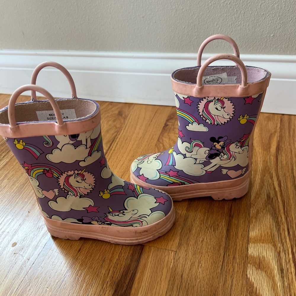 Disney Minnie and Unicorn rain boots
